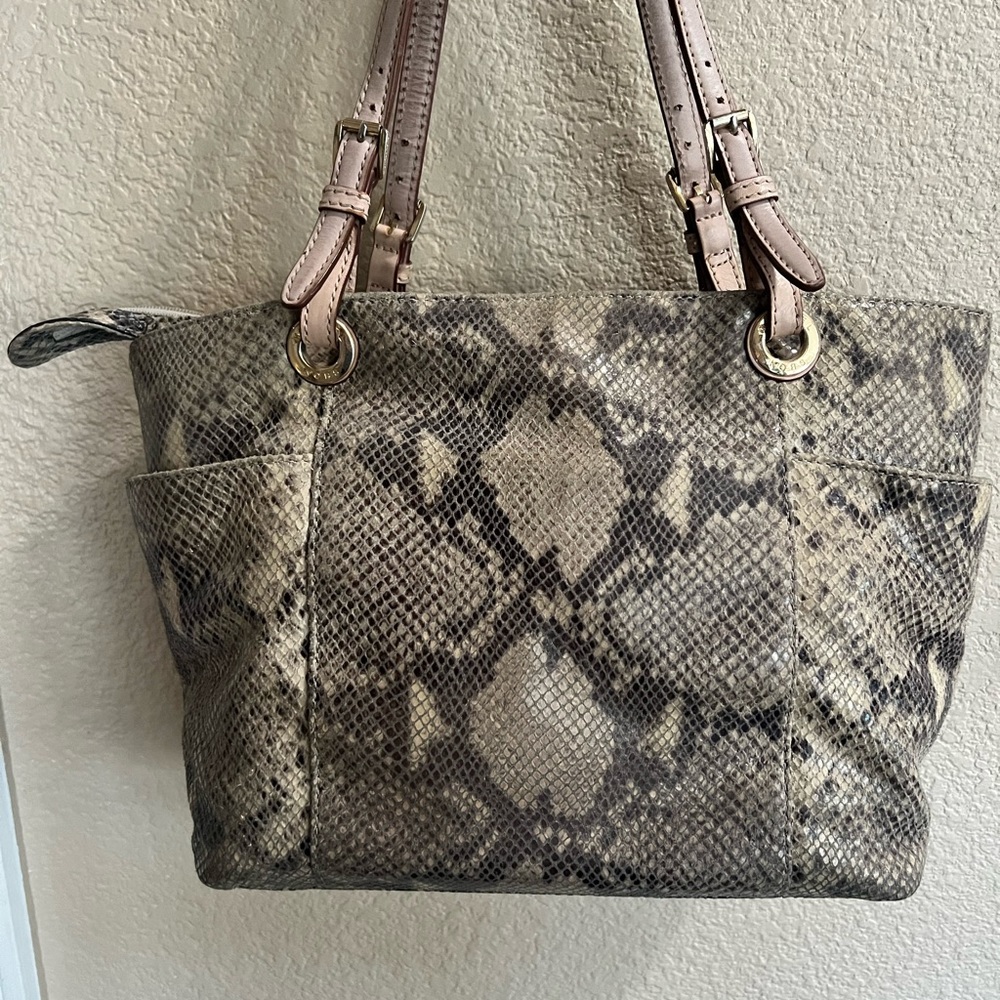 Michael Kors snakeskin tote bag